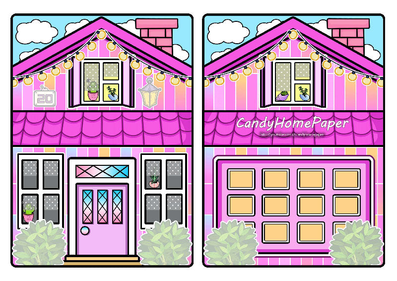 zinnets.com - Candyhome paper shop - Candy Home Quiet Book#100 Neon Pink House Quiet Book PDF file