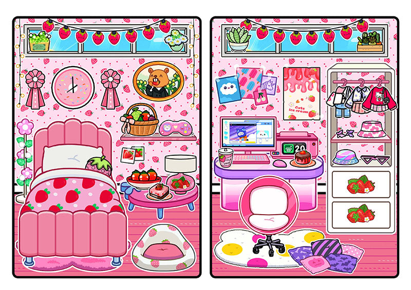 Candy Home Quiet Book Episode 125 - Strawberry House Quiet Book