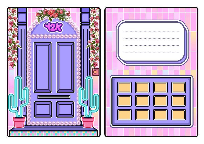 Zinnets.com - Candyhome paper shop - Candy Home Quiet Book#97 Toca Life World Y2k House Quiet Book Printable PDF file