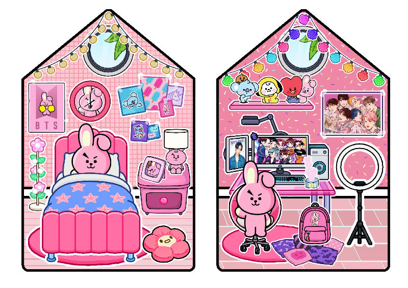 Candyhome paper shop - Toca Life World Quiet Book#40 Pink house with Cooky BT21 (BTS) PDF file