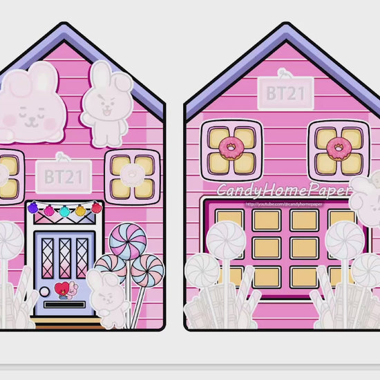 Candyhome paper shop - Toca Life World Quiet Book#40 Pink house with Cooky BT21 (BTS) PDF file