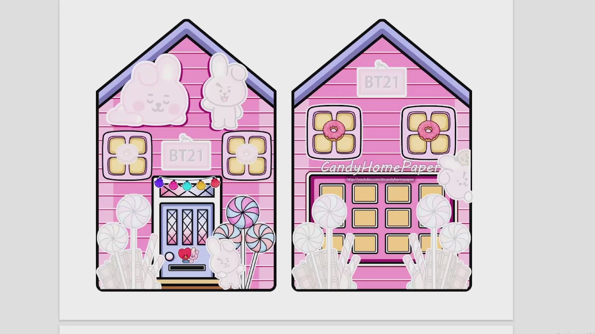 Candyhome paper shop - Toca Life World Quiet Book#40 Pink house with Cooky BT21 (BTS) PDF file